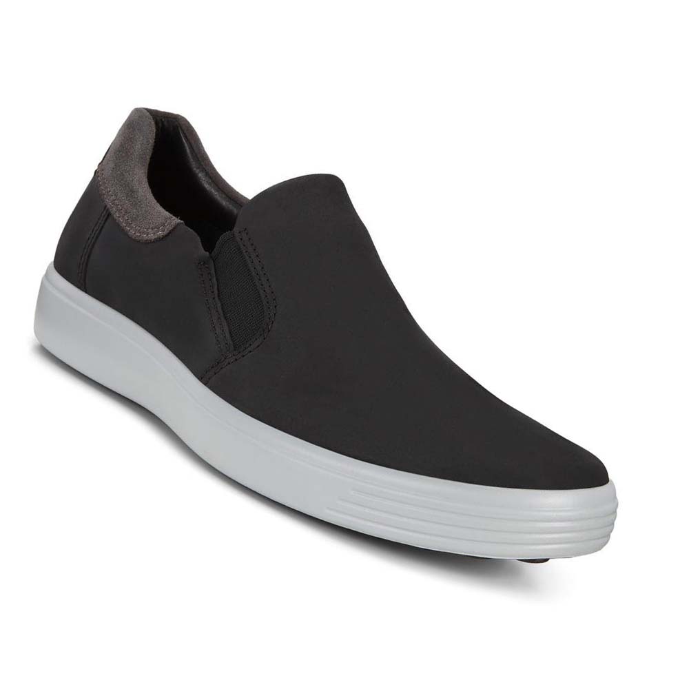 Pánské Boty Casual Ecco Soft 7 Slip-on Černé | CZ 480QMA